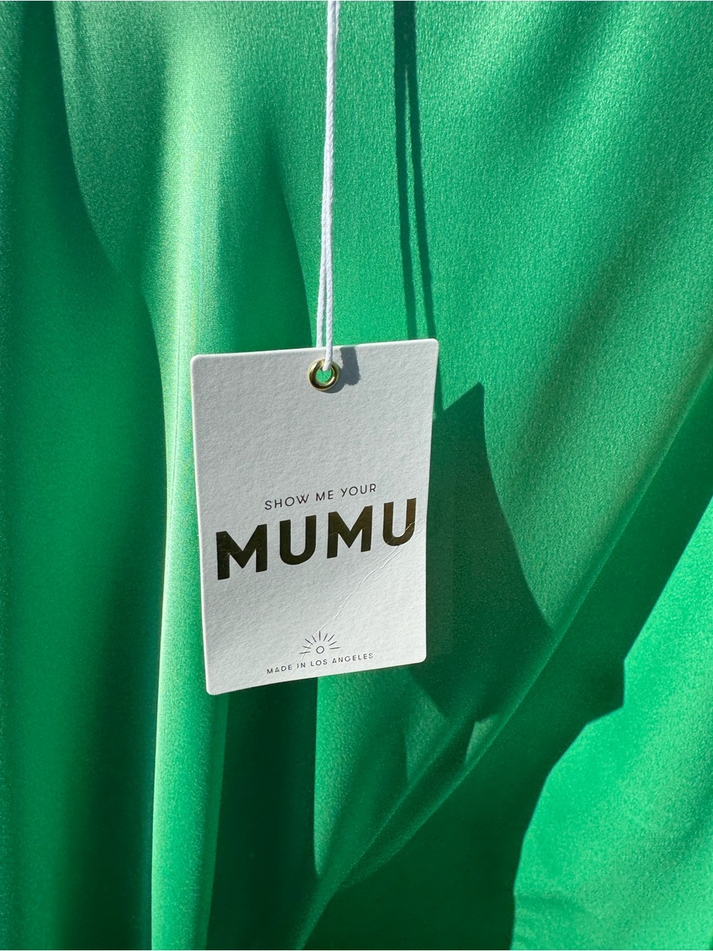 NWT Show Me Your Mumu Rhea One Shoulder Dress in Luxe Kiwi Satin size XS - Picture 10 of 14